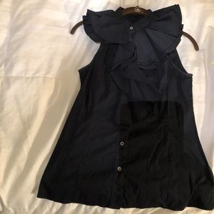 Black ruffle shirt